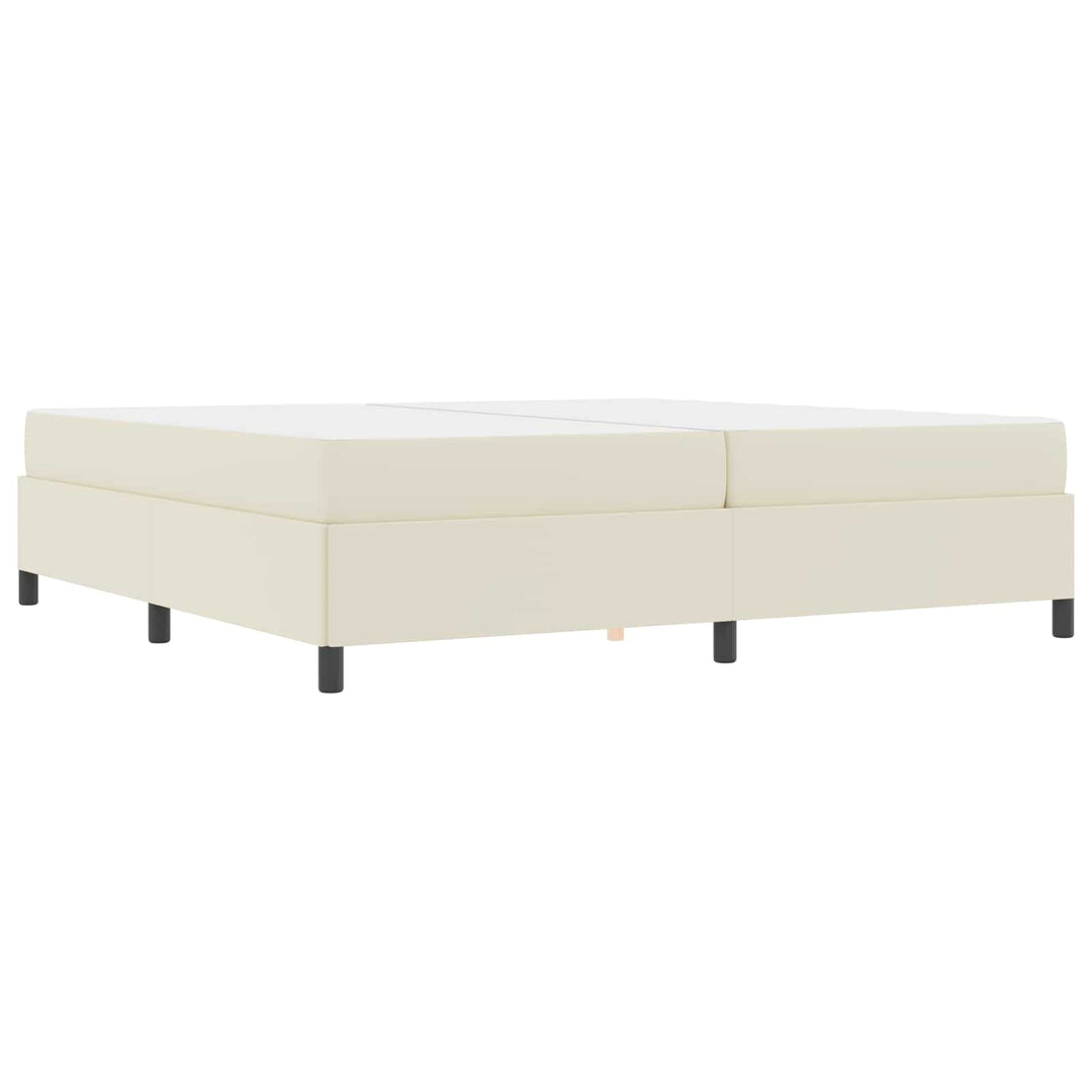 Sengestel med madras Creme 200 x 200 cm Stof
