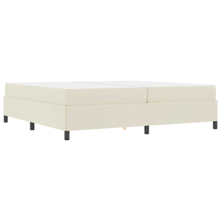 Sengestel med madras Creme 200 x 200 cm Stof