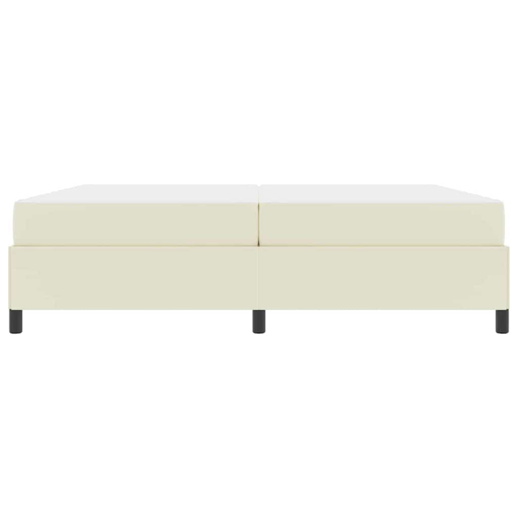 Sengestel med madras Creme 200 x 200 cm Stof