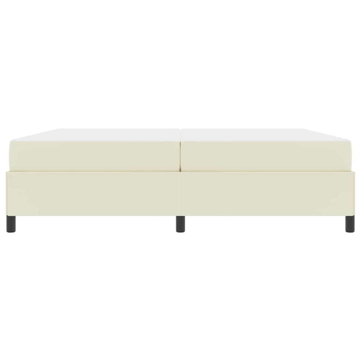 Sengestel med madras Creme 200 x 200 cm Stof