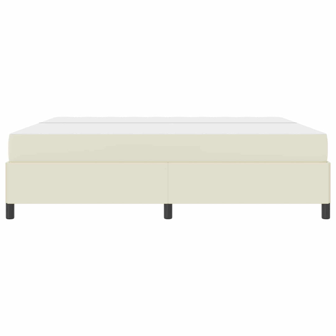 Sengestel med madras Creme 200 x 200 cm Stof