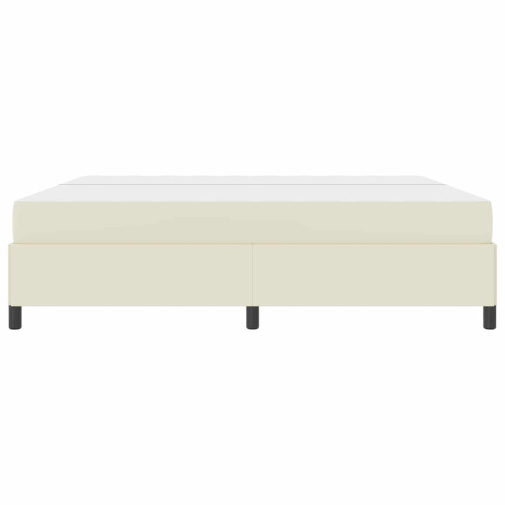 Sengestel med madras Creme 200 x 200 cm Stof