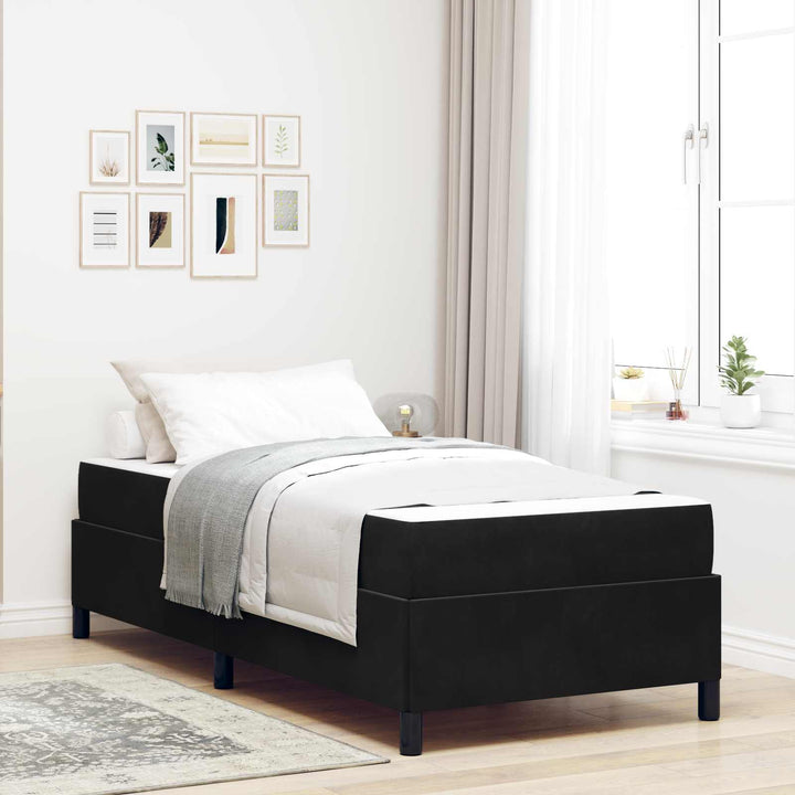 Sengestel med madras Sort 80 x 200 cm Stof