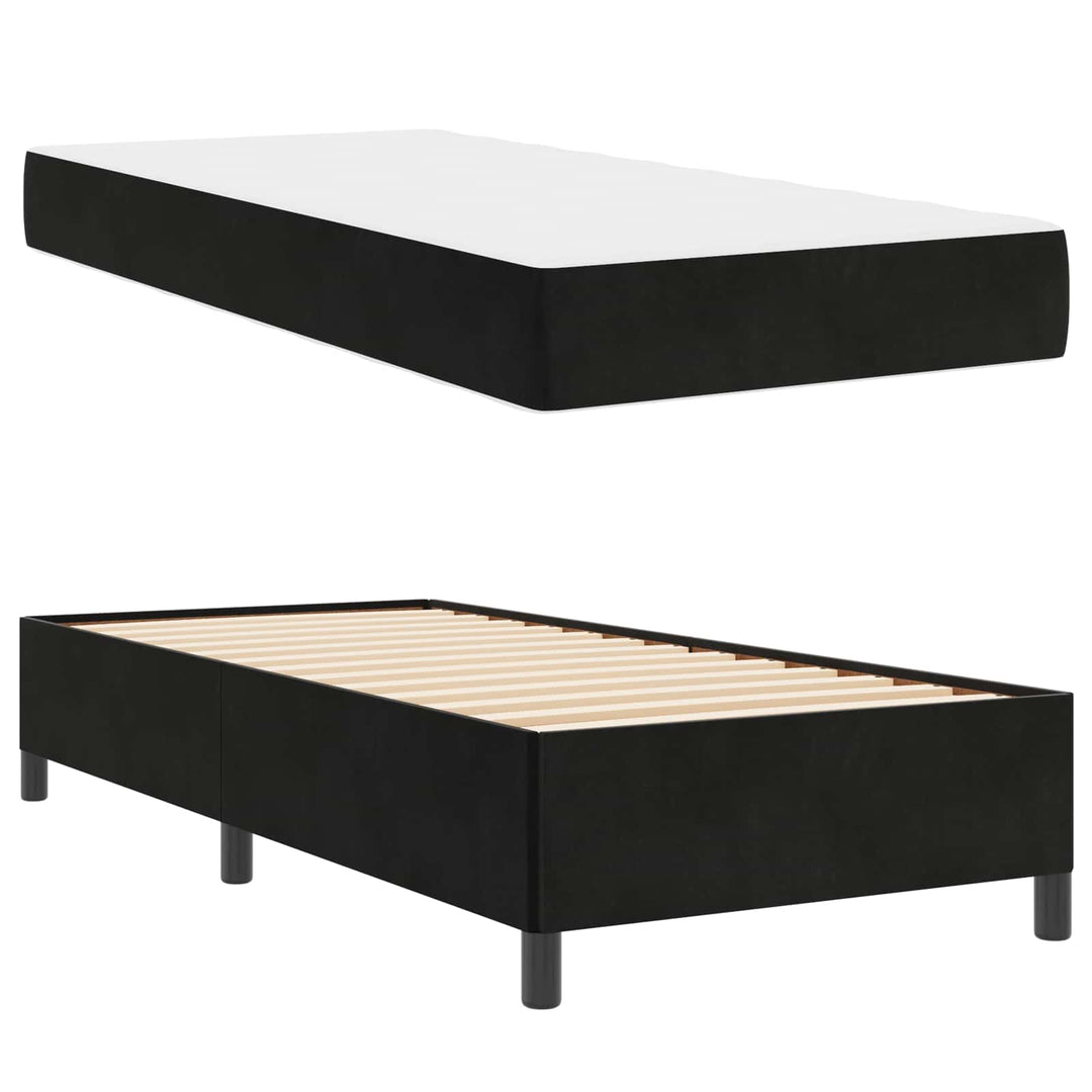 Sengestel med madras Sort 80 x 200 cm Stof