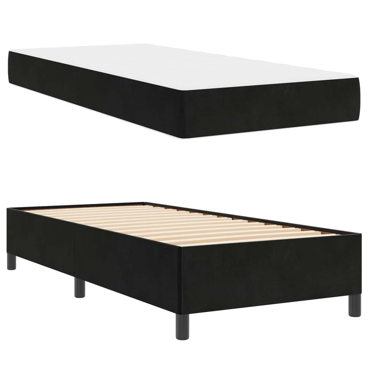 Sengestel med madras Sort 80 x 200 cm Stof