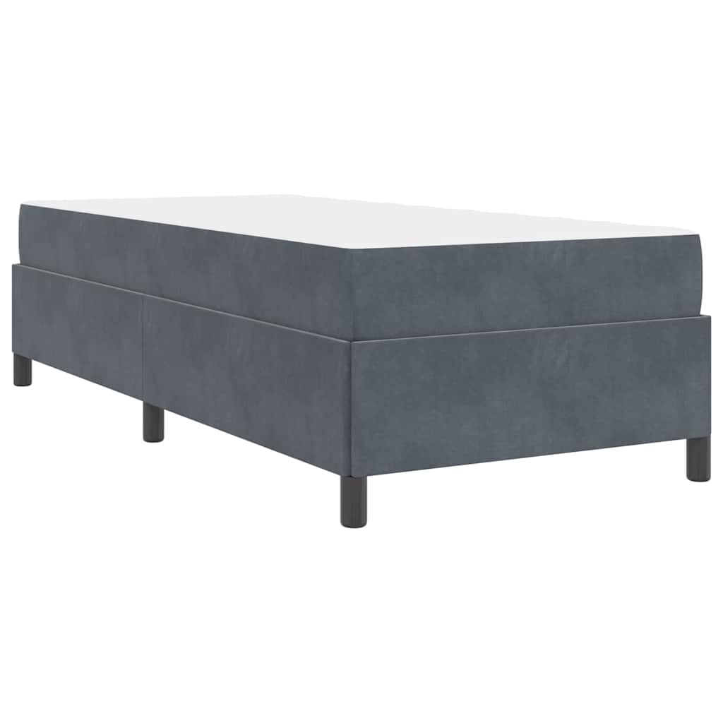 Sengestel med madras Mørkegrå 90 x 190 cm Stof