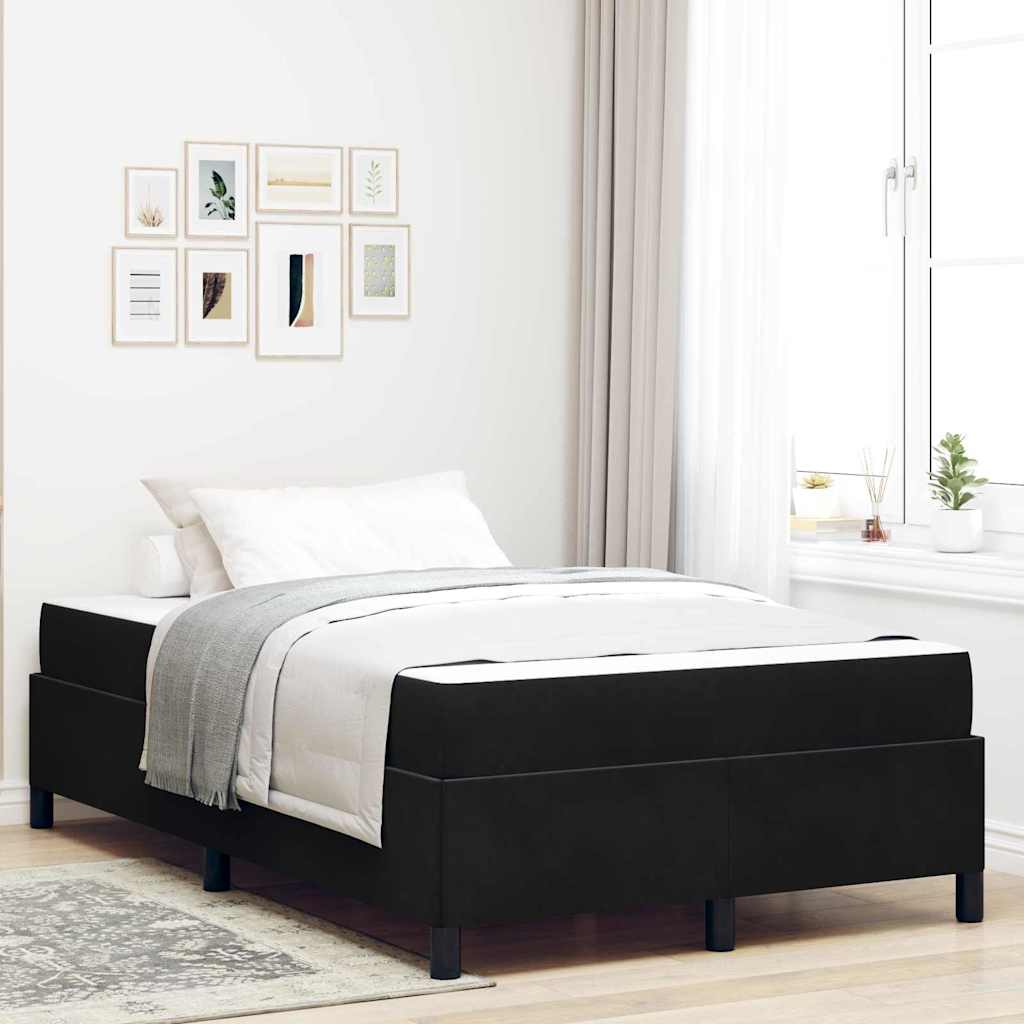 Sengestel med madras Sort 120 x 190 cm Stof