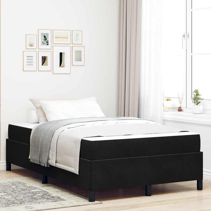 Sengestel med madras Sort 120 x 190 cm Stof