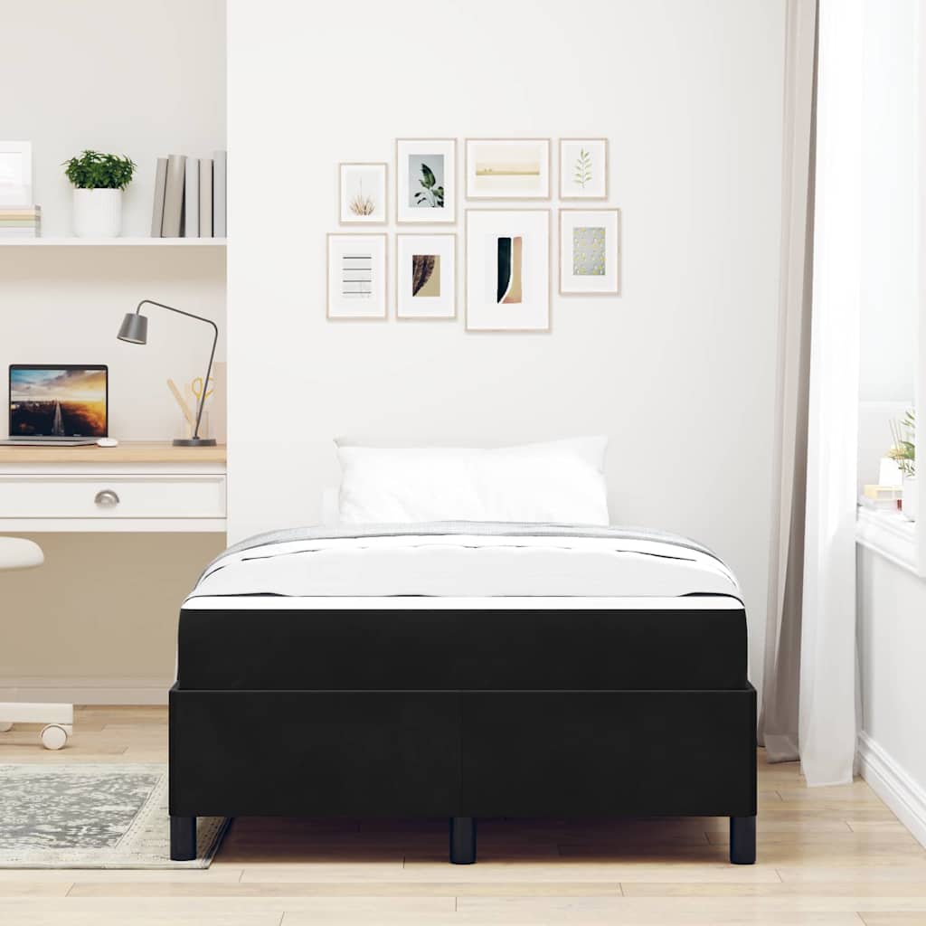 Sengestel med madras Sort 120 x 190 cm Stof