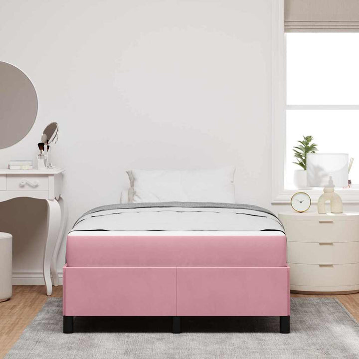 Sengestel med madras Lyserød 120 x 190 cm Stof