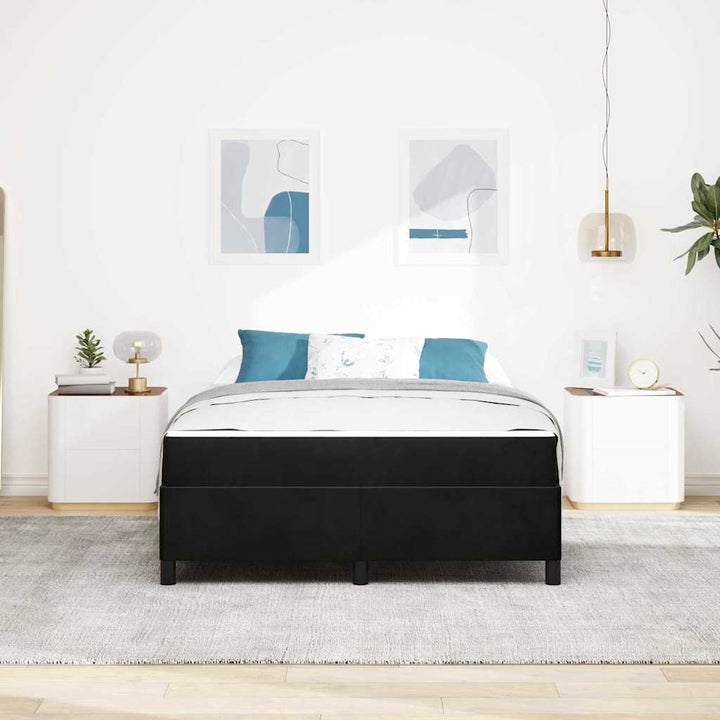 Sengestel med madras Sort 140 x 190 cm Stof