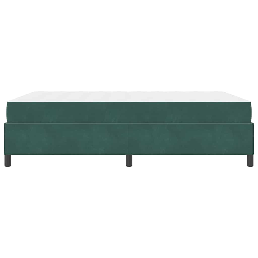 Sengestel med madras Mørkegrøn 140 x 190 cm Stof