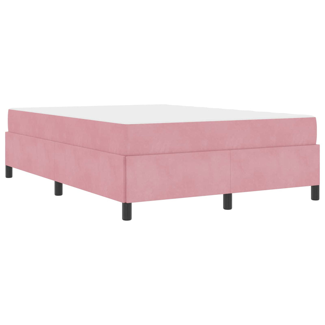 Sengestel med madras Lyserød 140 x 190 cm Stof