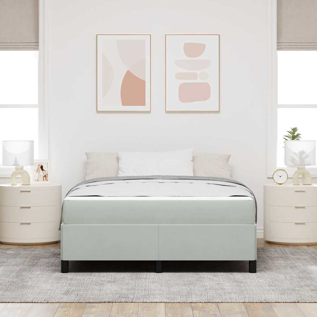 Sengestel med madras Lysegrå 140 x 200 cm Stof