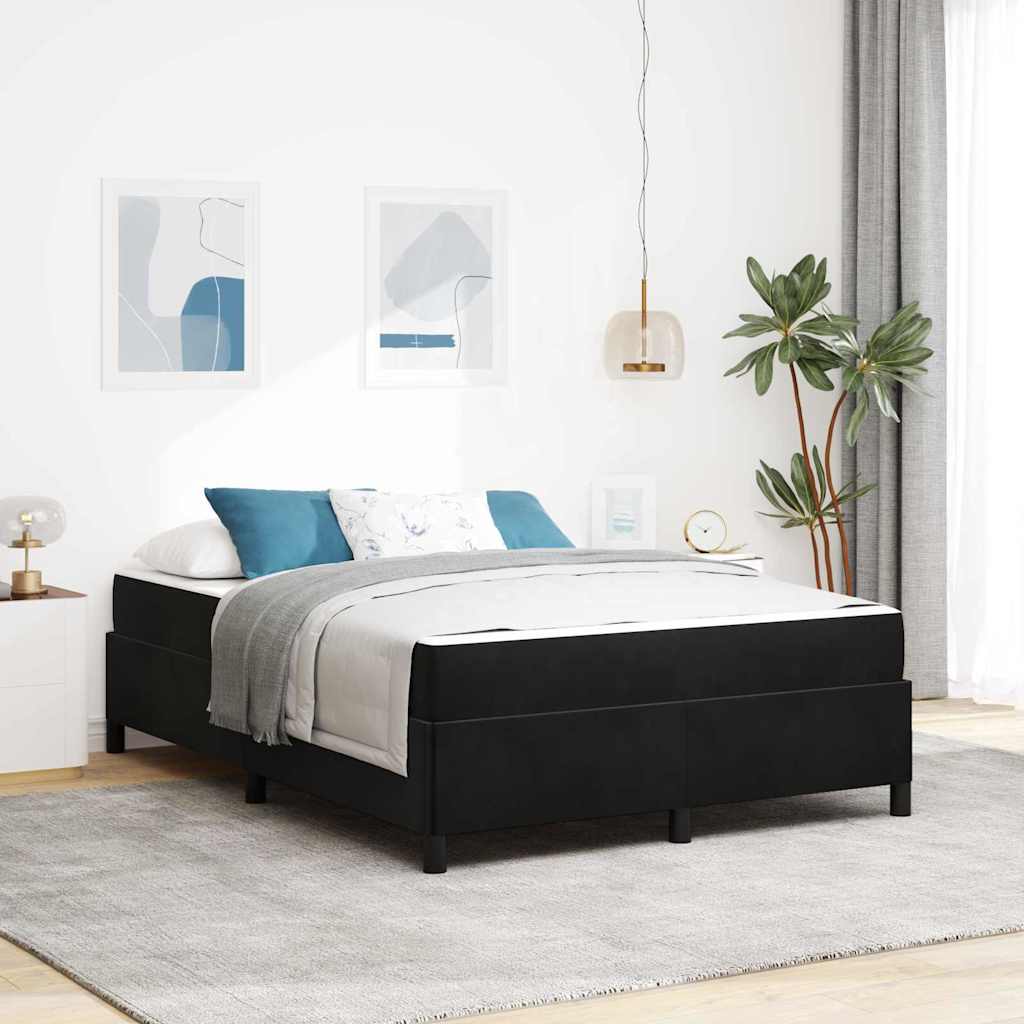 Sengestel med madras Sort 140 x 200 cm Stof