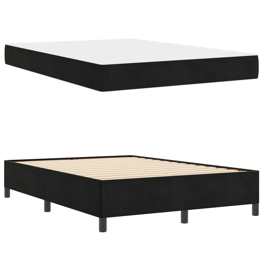 Sengestel med madras Sort 140 x 200 cm Stof