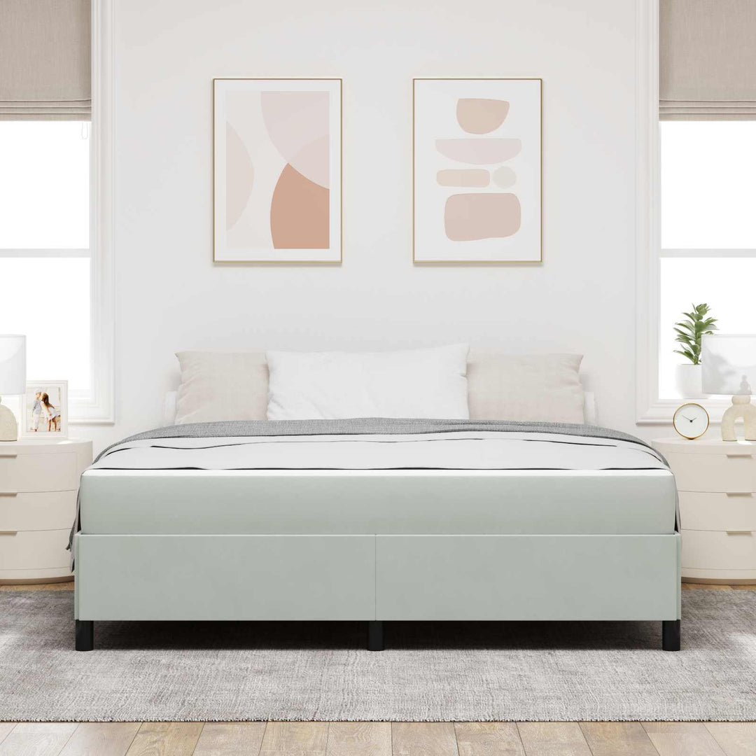 Sengestel med madras Lysegrå 180 x 200 cm Stof