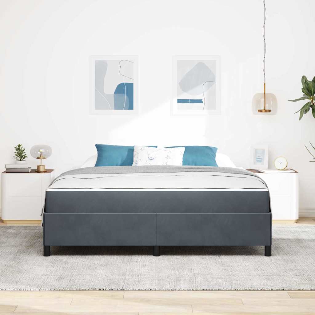 Sengestel med madras Mørkegrå 180 x 200 cm Stof
