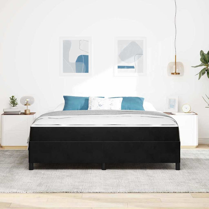 Sengestel med madras Sort 180 x 200 cm Stof