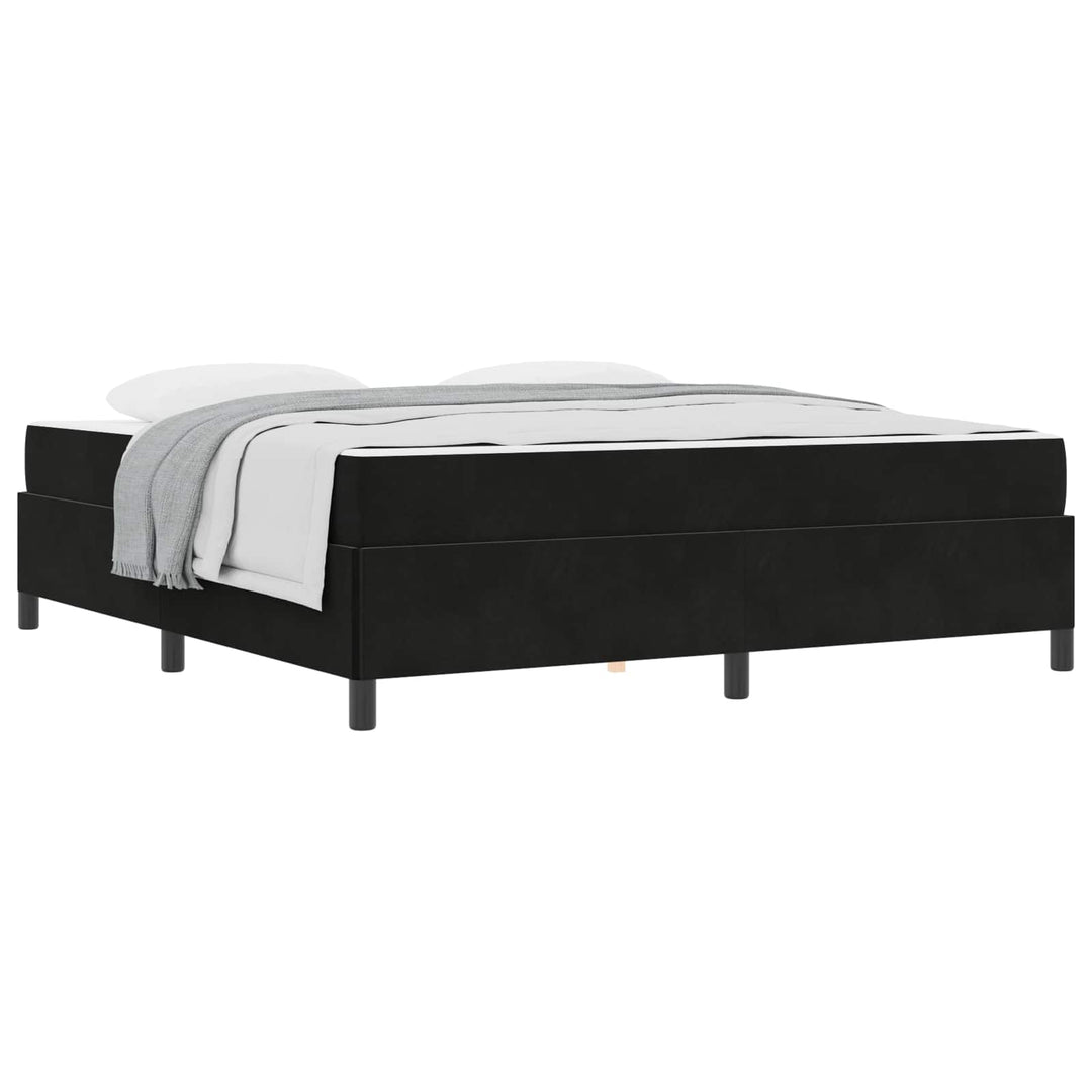 Sengestel med madras Sort 180 x 200 cm Stof