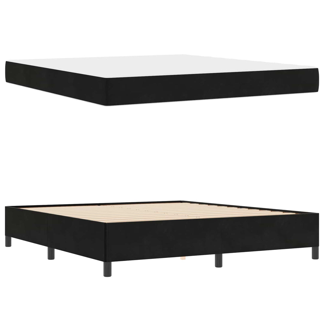 Sengestel med madras Sort 180 x 200 cm Stof