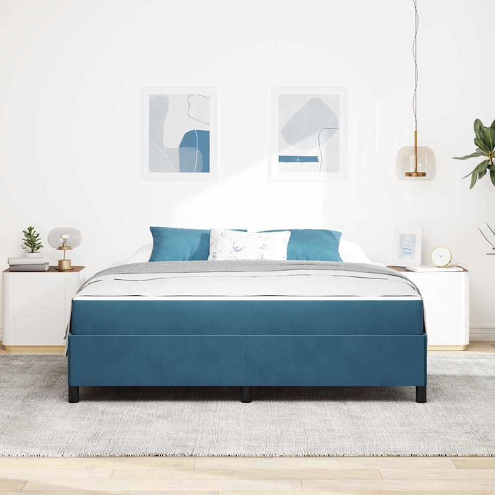 Sengestel med madras Mørk blå 180 x 200 cm Stof
