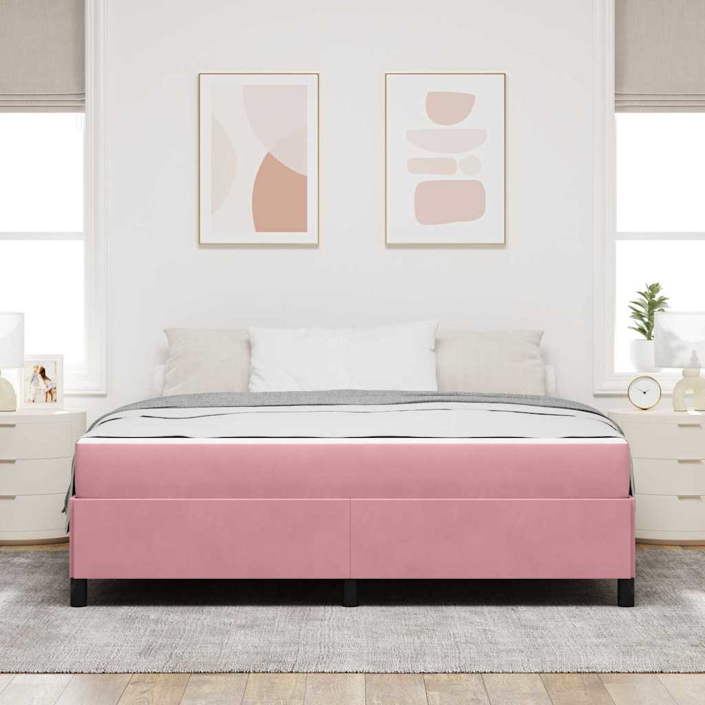 Sengestel med madras Lyserød 180 x 200 cm Stof