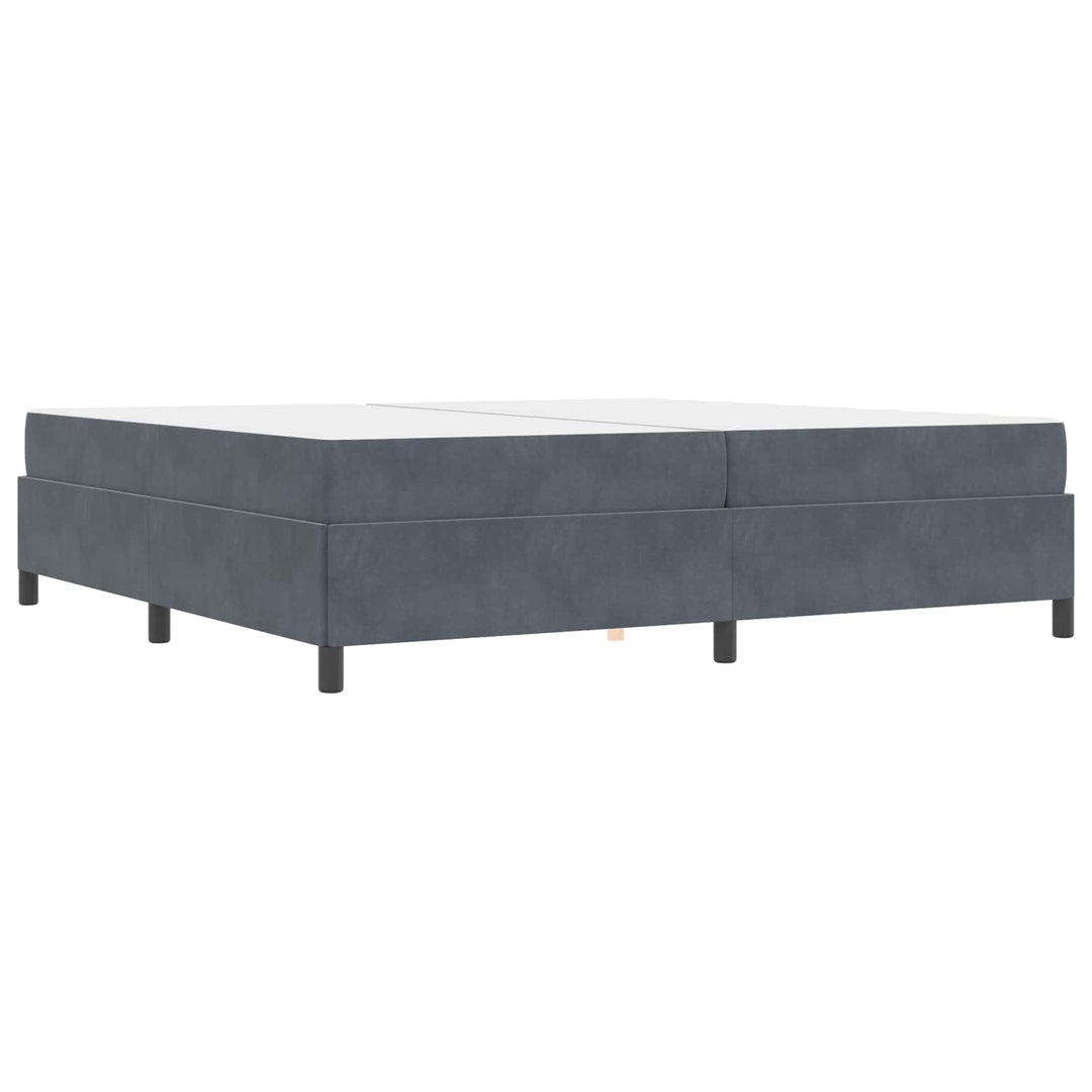 Sengestel med madras Mørkegrå 200 x 200 cm Stof