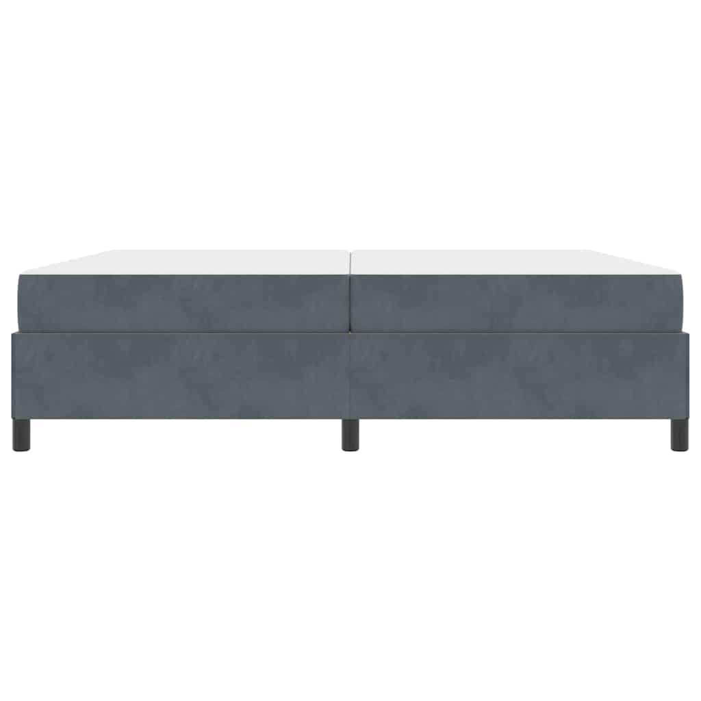 Sengestel med madras Mørkegrå 200 x 200 cm Stof