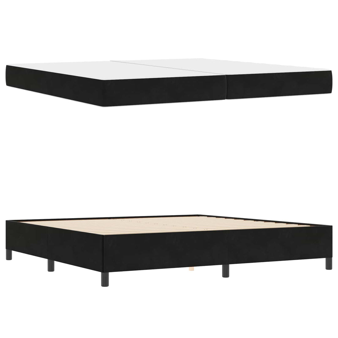 Sengestel med madras Sort 200 x 200 cm Stof