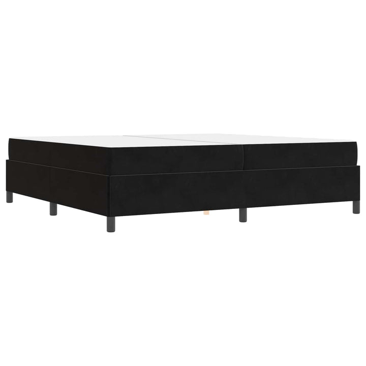 Sengestel med madras Sort 200 x 200 cm Stof