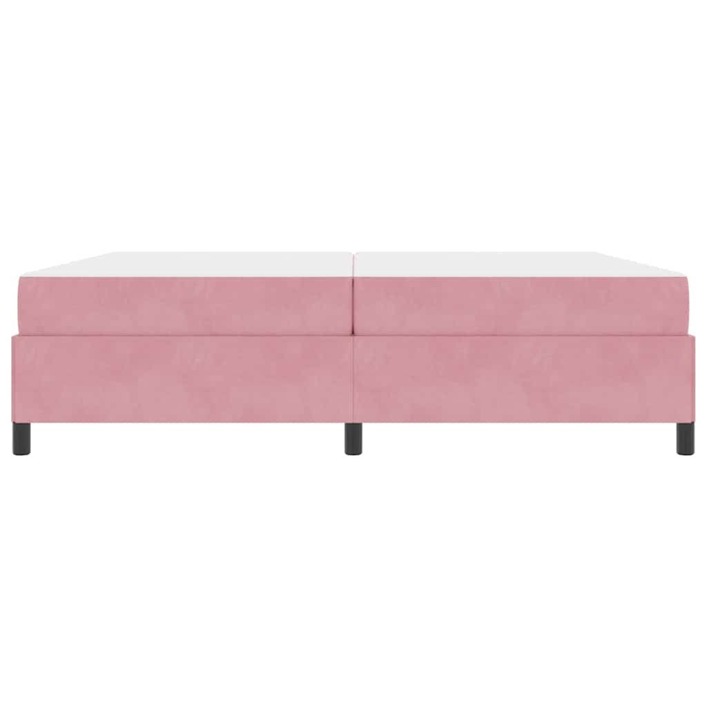 Sengestel med madras Lyserød 200 x 200 cm Stof