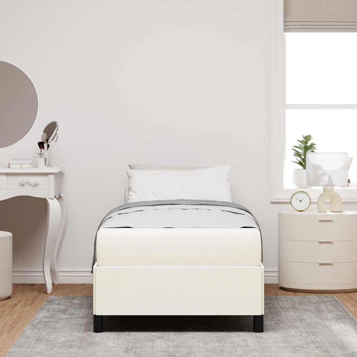 Sengestel med madras Creme 80 x 200 cm Stof