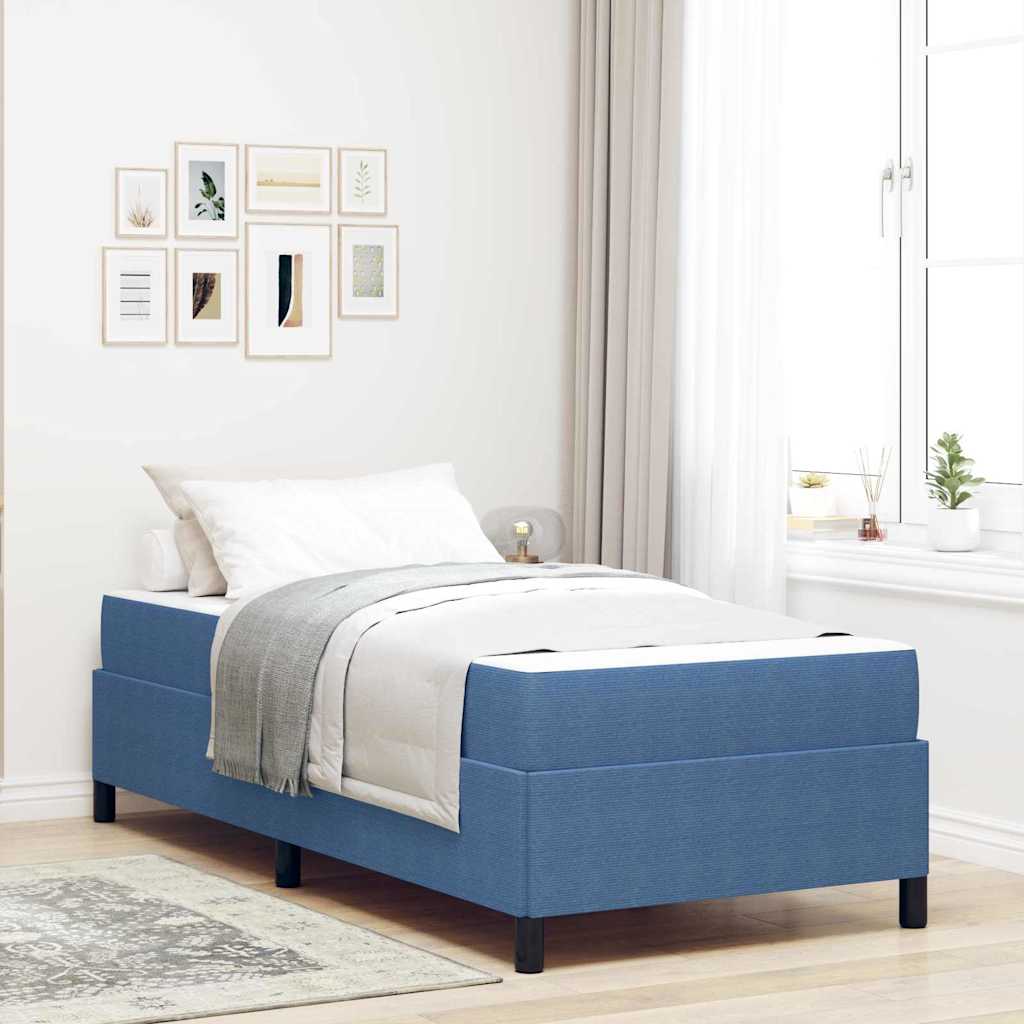 Sengestel med madras Blå 80 x 200 cm Stof