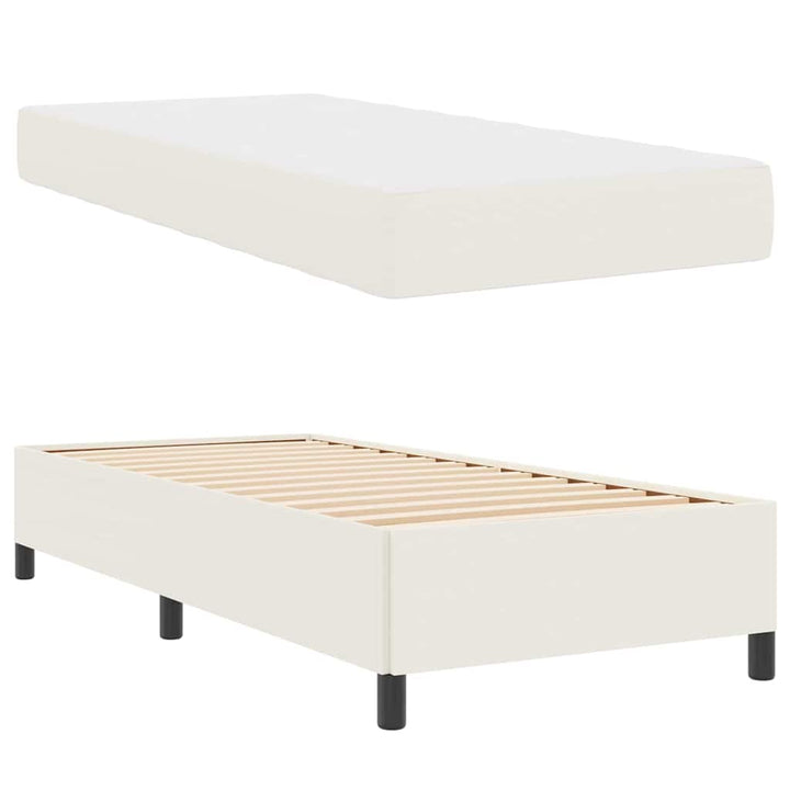 Sengestel med madras Creme 90 x 190 cm Stof