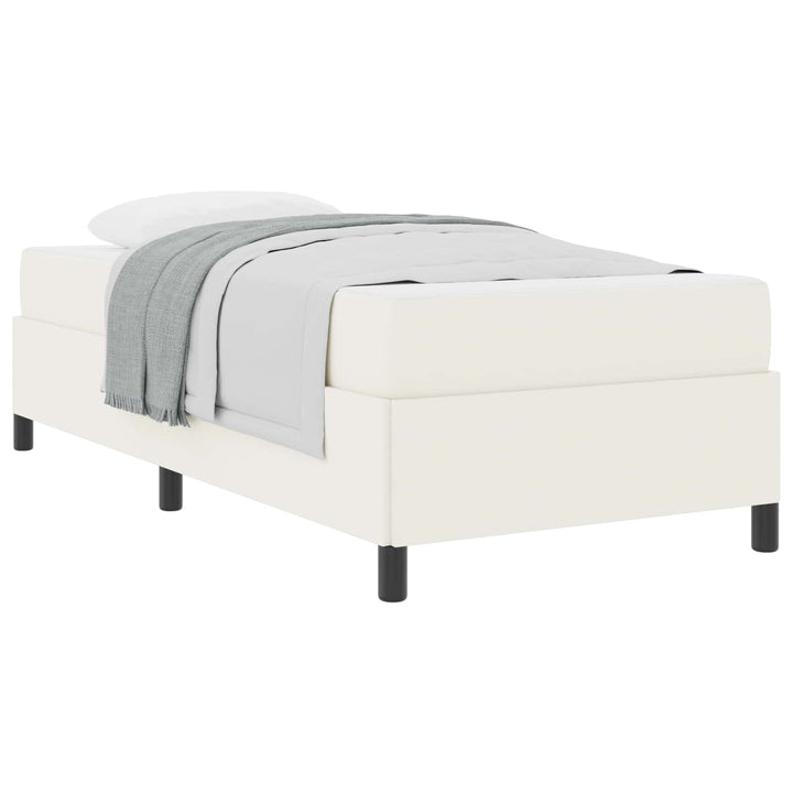 Sengestel med madras Creme 90 x 200 cm Stof