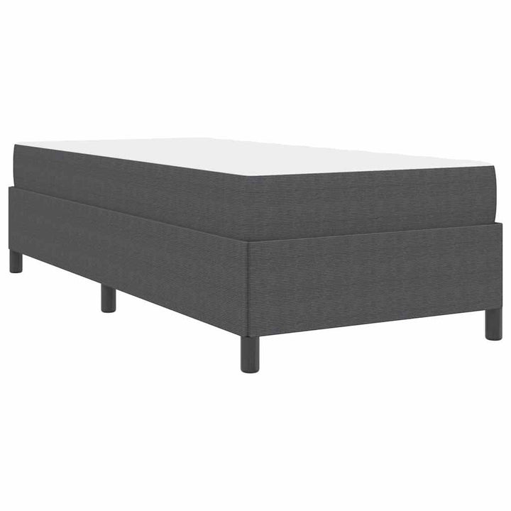 Sengestel med madras Mørkegrå 100 x 200 cm Stof