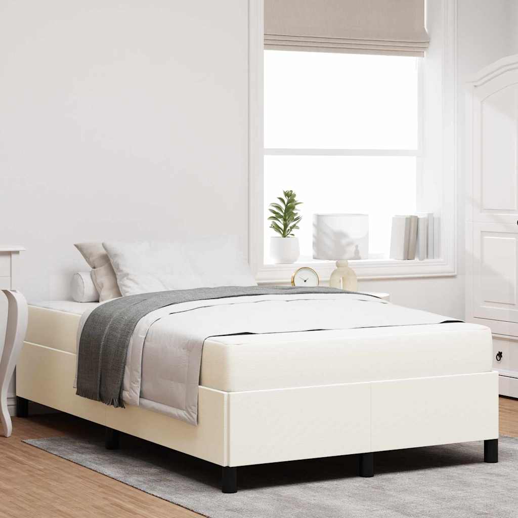 Sengestel med madras Creme 120 x 190 cm Stof