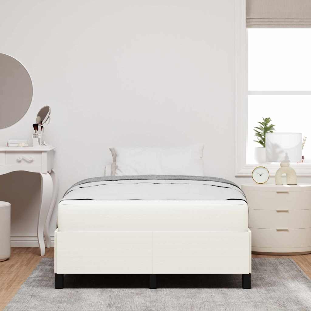 Sengestel med madras Creme 120 x 190 cm Stof