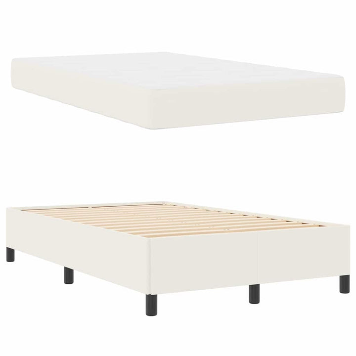 Sengestel med madras Creme 120 x 190 cm Stof