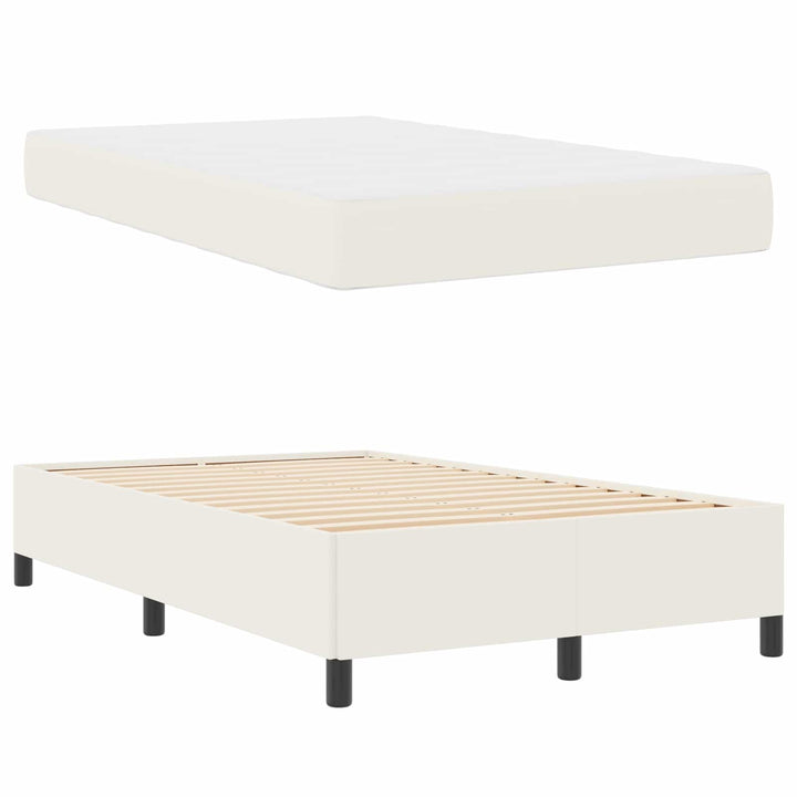 Sengestel med madras Creme 120 x 200 cm Stof