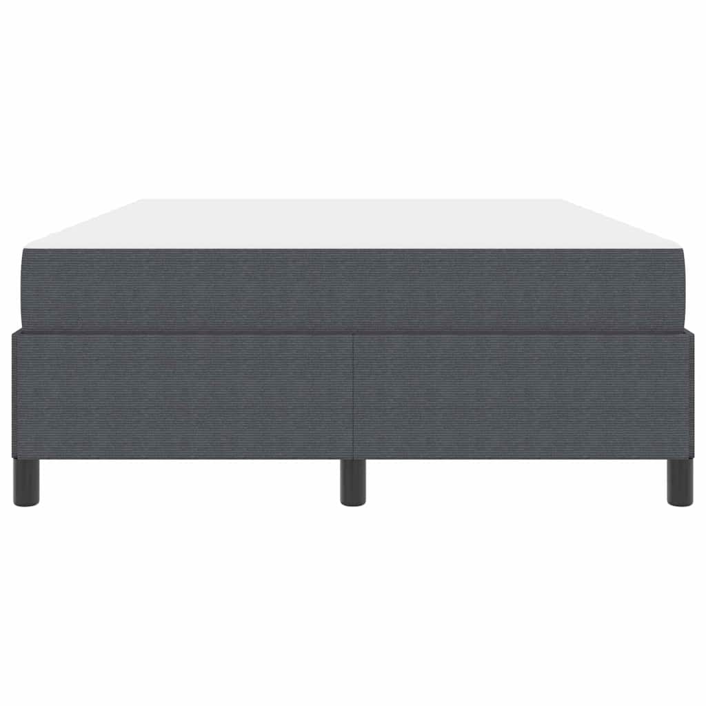 Sengestel med madras Mørkegrå 140 x 190 cm Stof