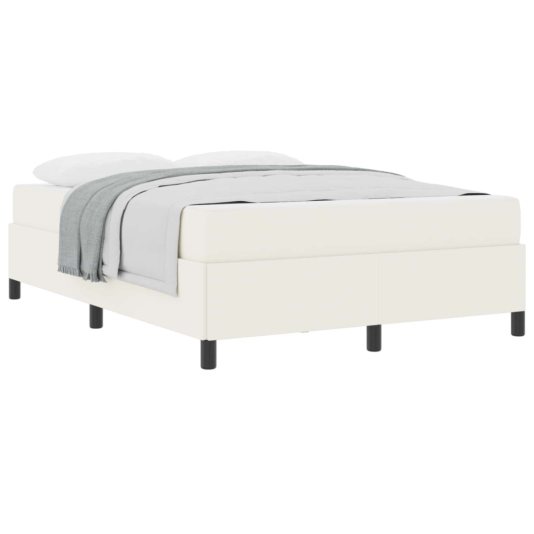 Sengestel med madras Creme 140 x 200 cm Stof