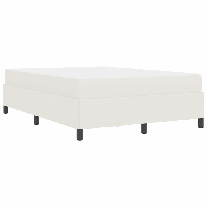 Sengestel med madras Creme 140 x 200 cm Stof