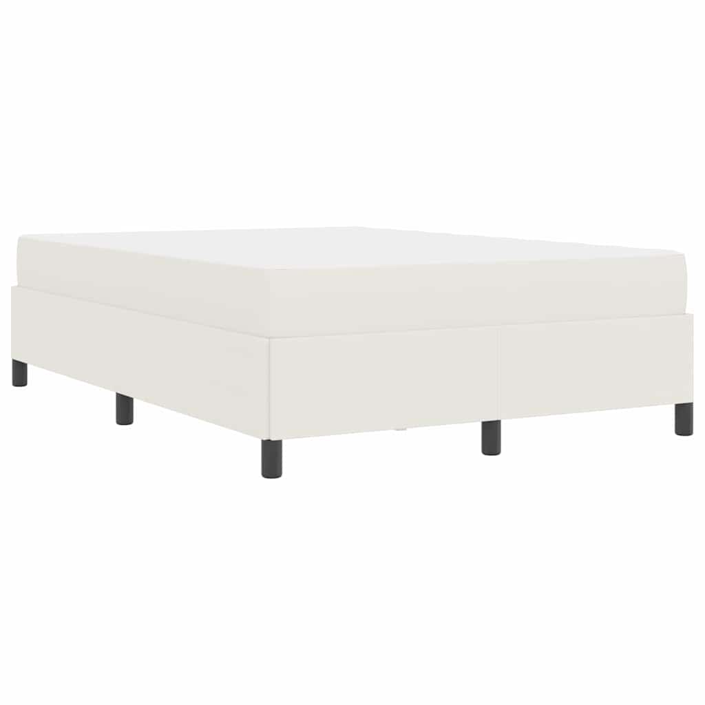Sengestel med madras Creme 160 x 200 cm Stof