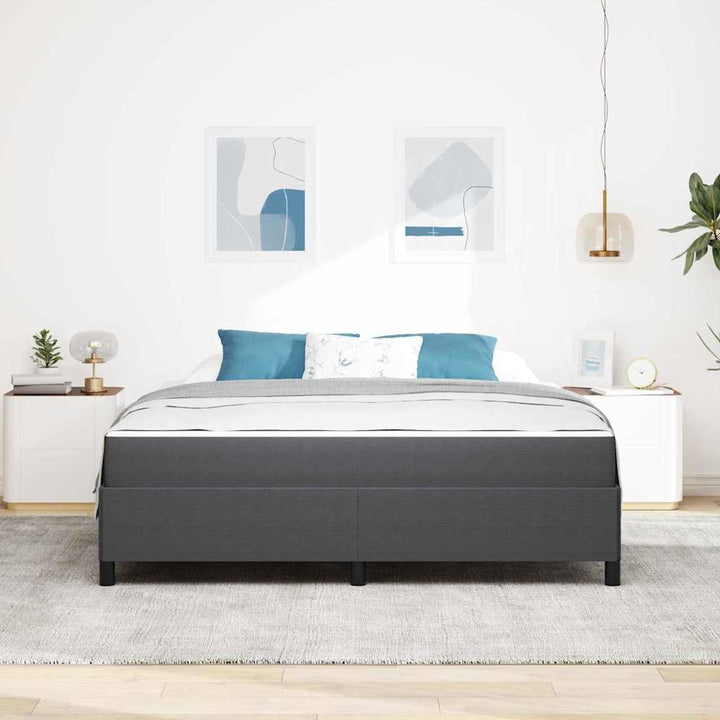 Sengestel med madras Mørkegrå 180 x 200 cm Stof