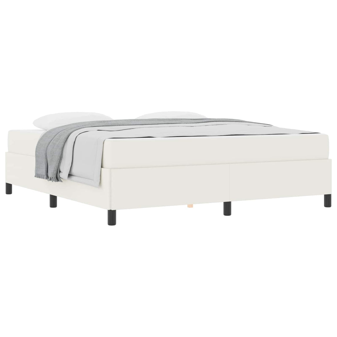 Sengestel med madras Creme 180 x 200 cm Stof