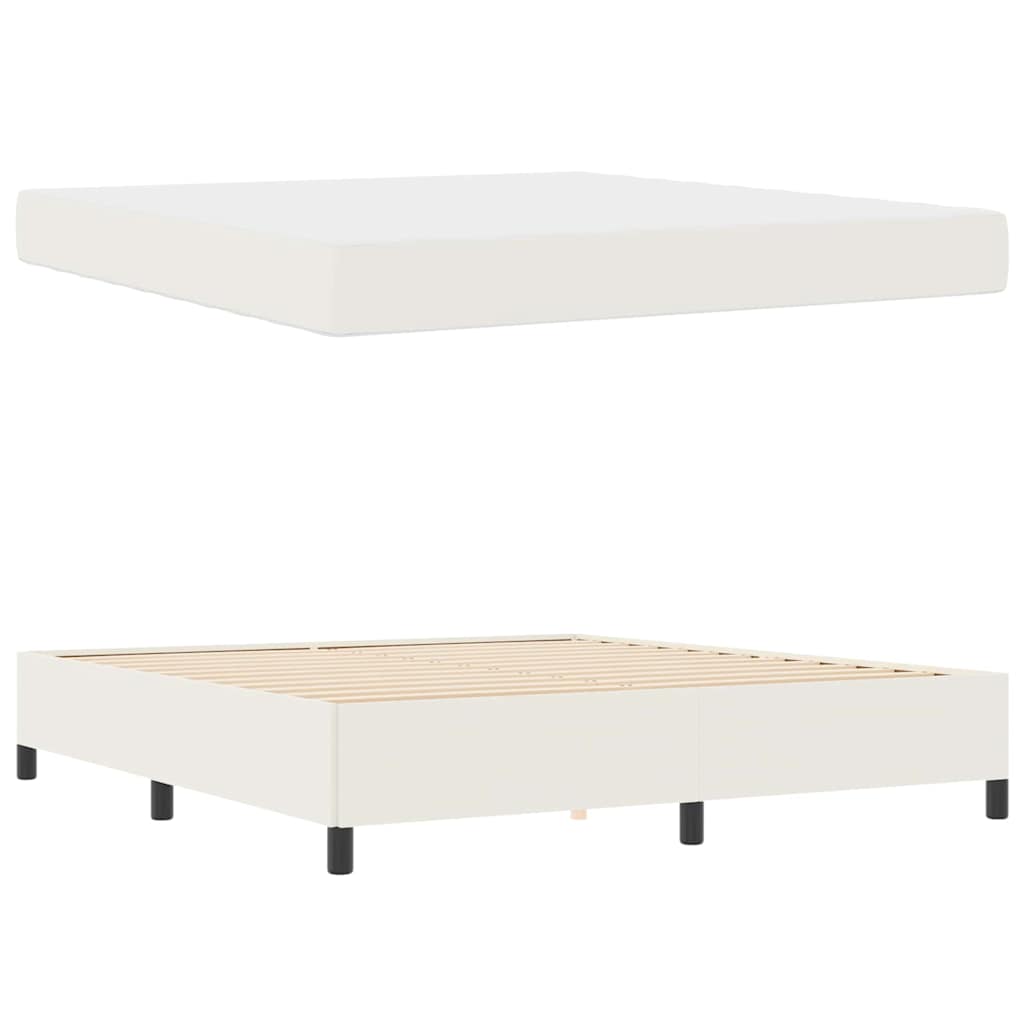 Sengestel med madras Creme 180 x 200 cm Stof