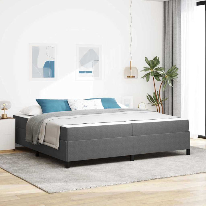 Sengestel med madras Lysegrå 200 x 200 cm Stof