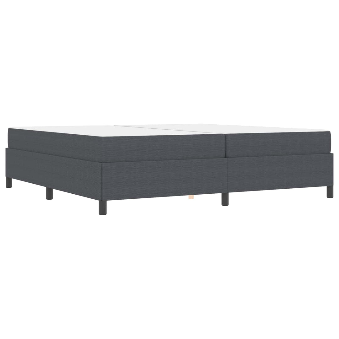 Sengestel med madras Mørkegrå 200 x 200 cm Stof